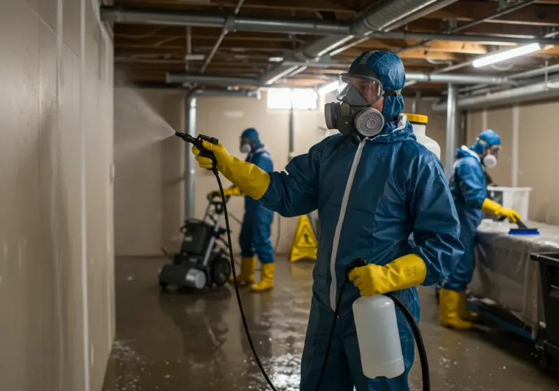 Basement Sanitization and Antimicrobial Treatment process in Yancey County, NC