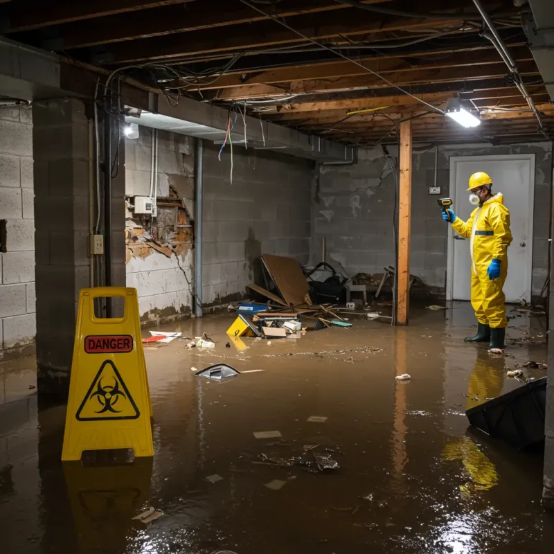 Flooded Basement Electrical Hazard in Yancey County, NC Property