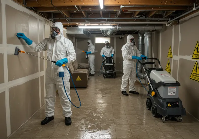 Basement Moisture Removal and Structural Drying process in Yancey County, NC